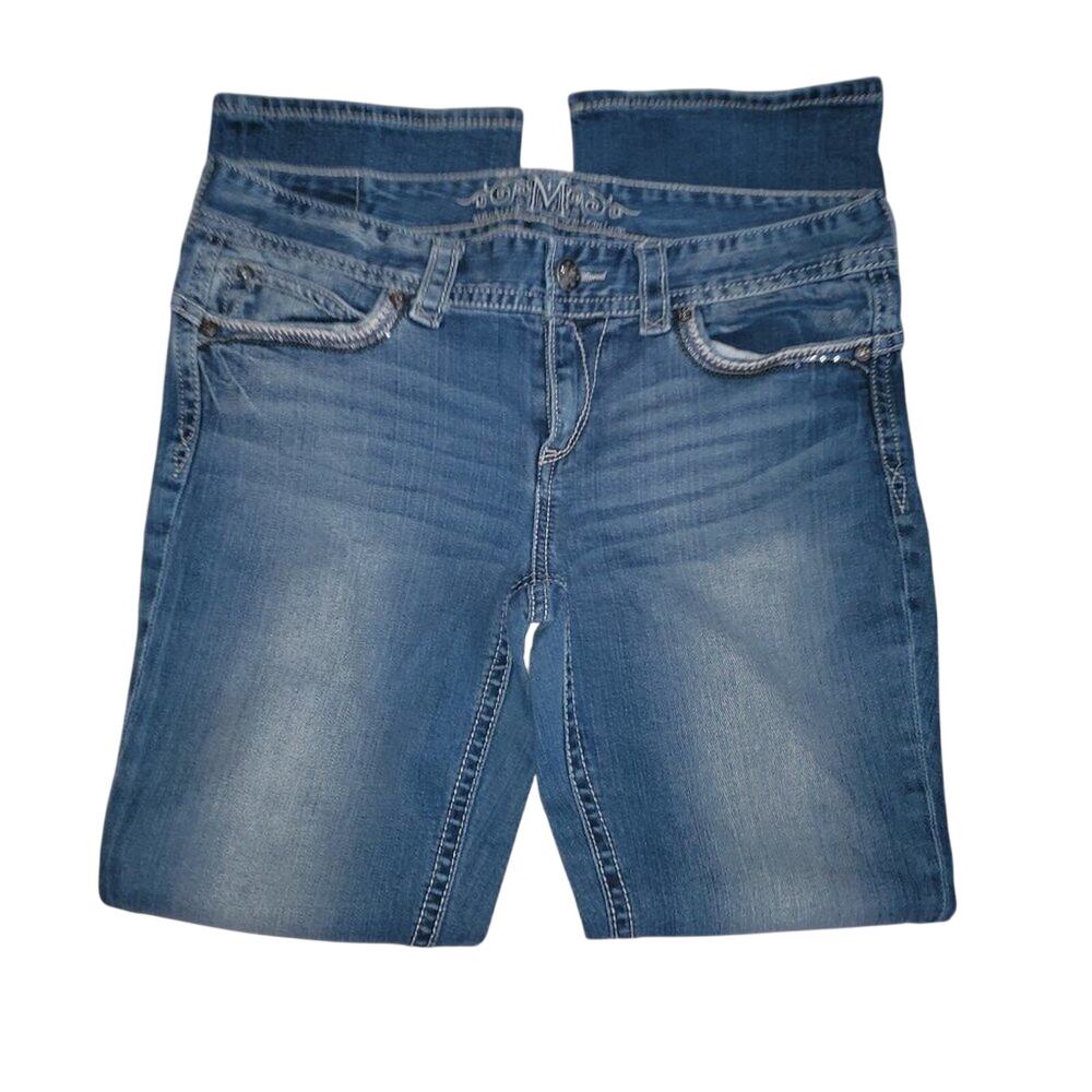 Maurice's Fancy Pair of Bling Blue Jeans w/ Missing Button sz14